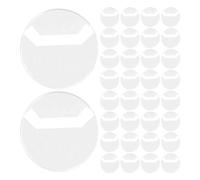BUGUUYO 100 pièces Round Badge Cover Case Protective Sleeve 100pcs Plastique Anti-drop Transparent For Display Storage
