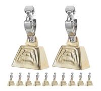 BUGUUYO 12 Pièces Lot de 12 Clochettes d'Alerte pour Pêche en Mer et Eau Douce Cloches de Canne à Pêche en Métal et Plastique Alarme de Touche Ultrasensible Accessoires Portables et Bord