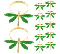 BUGUUYO 12 Pièces Serviette Rings For Table Metal Dragonfly Napkin Buckles With -inspired Design Round Modern Napkin Rings For Dining Table Decoration At Hotels Restaurants Family