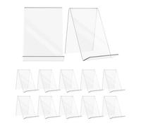 BUGUUYO 12 Pièces Support de Livre et Acrylique Transparent Base Épaissie Cadre Vertical Renforcé pour Gain de Place Exposition D'art Comptoirs Limités