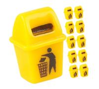 BUGUUYO 12pcs Mini Poubelle Jaune en Plastique Modèle Réaliste pour Décoration Maison de Poupée Chambre Accessoire Simple et Élégant