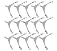 BUGUUYO 15 Émerillons Roulants 3 Voies en Acier Inoxydable Connecteurs de Pêche Triple pour Eau Douce et Salée Accessoires de Pêche Anti-Vrille et à Lot de 15 Pièces Taille 2