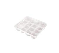 BUGUUYO 16grille Organisateur De Rangement à Compartiments Pour Desserts Boîte à Cupcakes Avec Couvercle Pour Réfrigérateur Cuisine Et Pique- Blanc