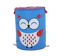 BUGUUYO 1pièce Panier De Rangement Garçon Fille Multifonctionnel Pliable Oxford Design Hibou Bleu Foncé Pour Linge Jouets Et Accessoires
