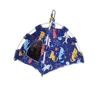BUGUUYO 1pièce Tente Toile pour Oiseaux Abri Suspendu Canvas pour Perroquets Et Petits Animaux Mini Maison Confortable s sans Coussin Design Bleu Cartoon