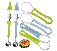 BUGUUYO 2 Ensembles Set Outils Fruits Melon Pastèque Couteau Coupe Trancheuse Boule Melon Inox pour Cuisine