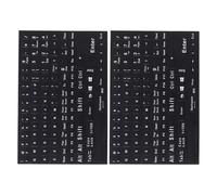 BUGUUYO 2 Feuilles Autocollants Clavier Anglais Adhésifs PC Portable et Bureau Stickers Remplacement Lettres Noires Faciles à Appliquer et Retirer Lot