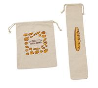 BUGUUYO 2 pièces à Réutilisables avec Cordon de Serrage Lot pour Baguettes Croissants Snacks et Rangement Alimentaire