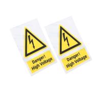BUGUUYO 2 Pièces Autocollants de Sécurité Haute Tension Vinyle Étiquette Avertissement Électrique Triangle Jaune Résistants et Auto Adhésifs pour Usage Intérieur et Extérieur