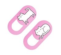 BUGUUYO 2 pièces Cache Webcam Slide Ultra-Fin pour PC Portable Ordinateur et Tablette Protection Confidentialité Caméra Chat Rose