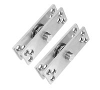 BUGUUYO 2 Pièces Charnière Pivotante Rotative à Pivot Central en Acier Inoxydable Argenté pour Portes Intérieures Lourdes, Design Stable Haut et Bas, pour Applications Résidentielles et