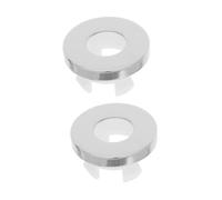 BUGUUYO 2 Pièces Couvercle de Trop-plein Rond pour Lavabo en Cuivre Argenté, Installation Facile, Entretien Simple, Accessoire Décoratif pour Salle de Bain Moderne