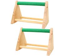 BUGUUYO 2 Pièces de Support de Perroquet perchoir à Oiseaux pour Cage perroquets volière Support d'escalade d'oiseau Support de Dressage pour Animaux de Compagnie en Bois
