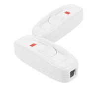 BUGUUYO 2 pièces Interrupteur à Bouton Ligne Blanc Interrupteur à Bascule Simple Commande avec Témoin Lumineux pour Lampe de Chevet Câble Électrique Commande Manuelle Pratique