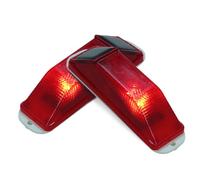 BUGUUYO 2 Pièces Lampe Solaire de Sécurité pour Jardin et Patio Feu Solaire Rouge Balise Clignotante Avertissement Extérieure pour Clôture et Zone de Protection