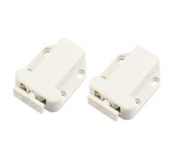 BUGUUYO 2 Pièces Loquet Auto-verrouillant pour Porte et Tiroir Armoire Système Push To Open Robuste Blanc pour Meubles Placards et Dressings Installation sans Poignée et Pratique