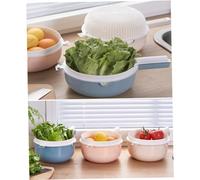 BUGUUYO 2 Pièces Panier à Linge Double Avec Poignée Panier De Rangement Plastique Portable à Fruits Et Légumes Pour Séchage Rapide