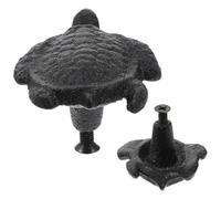 BUGUUYO 2 Pièces Poignées Tiroir Garçon Fille Fonte Noire Motif Tortue Lot pour Armoire Chambre Poignées Meuble Nautiques Résistantes et Décoratives