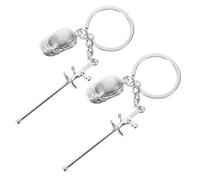 BUGUUYO 2 Pièces Porte-clés Escrime Sport Pendentifs Légers Décoratifs pour Porte-documents et Clés Accessoire Pratique et Cadeau pour Amateurs Escrime
