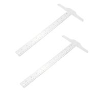 BUGUUYO 2 Pièces Règle T Transparente Double Échelle Plastique Souple Outil de Mesure pour Dessin Technique Lot pour Étudiants et Travaux de Conception
