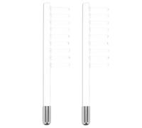 BUGUUYO 2 pièces Tube Verre Transparent pour Baguette Haute Fréquence Accessoire de Remplacement pour Électrode Faciale Compatible avec Appareil de Soin Visage Sécurité et Durabilité