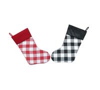 BUGUUYO 2 Pièces Vintage Christmas Stockings Lot de de Noël à Suspendre Tissu Non Tissé Robuste Décorations Festives pour Ornements pour Sapin Cheminée et Fêtes