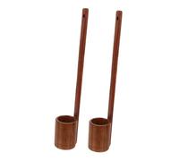 BUGUUYO 2 Pièces Wooden Beer Pouring Measuring Ladle Long Handle Dipper Spoon Handcrafted Smooth Surface For Oil Vinegar Soy Use
