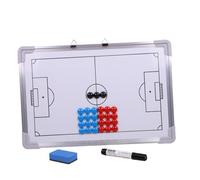 BUGUUYO 27 pièces Tableau de Football Magnétique Aluminium Suspendu avec Aimants Effaceur et Feutre Blanc Planification et Entraînement pour Coaching Football