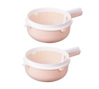 BUGUUYO 2pièces Panier à Linge Double Avec Poignée Panier De Rangement Plastique Portable Et Légumes