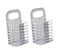 BUGUUYO 2pièces Panière à Linge Pliable Murale Plastique De Corbeilles Grises Pour Rangement De Vêtements Toilettes Et Salle De Bain Design Économiseur Espace Avec Poignées