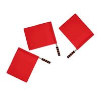 BUGUUYO 3 Pièces Drapeaux Signalisation Arbitre Sportif Rouge Portables pour Football Basket Course et Circulation