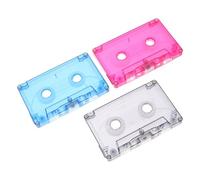 BUGUUYO 3 Pièces Lot de Cassettes Audio Vierges Colorées Design Transparent en Plastique Compatible pour Production Musicale et Étude des Langues