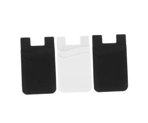 BUGUUYO 3 Pièces Pochette Adhésive Silicone pour Téléphone Porte Autocollant pour Dos de Coque Rangement Compact pour de Crédit et Identité et Facile à Utiliser Noirs Blanc