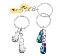 BUGUUYO 3 pièces Porte-clés Boxe Mini Réalistes Métal Accessoire Sport Fitness pour Clés Voiture et à Dos Lot