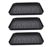 BUGUUYO 3pièces Plateau De Rangement Multifonctionnel pour Intérieur Extérieur Tapis De pour Chaussures Alimentation des Animaux Pots De Fleurs Design Élégant Et Résistant à Eau