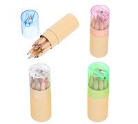 BUGUUYO 4 Ensembles Mini Crayon de Couleur Garçon et Filles Taille-crayon Intégré Crayons de Couleur Portables en Bois pour L'éducation Artistique Dessin en Extérieur