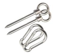 BUGUUYO 4 Pièces Crochets pour Hamac en Acier Inoxydable Kit Suspendre Adaptés au Hamac de Camping et Installation sur Support en Bois