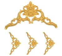 BUGUUYO 4 Pièces Décoration Murale D'angle en Plâtre Imitation Européen pour Plafond, Résistant à L'humidité la Décoloration, en Plastique Dur Or, Dimensions 33x14x2 Cm, Style Rococo