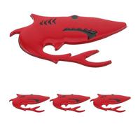 BUGUUYO 4 Pièces Shark Car Emblems Metal Stickers for Truck Hood and Body Car Side Decals Window Stickers with Bold Shark Sculpture Design