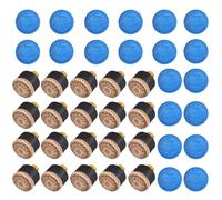 BUGUUYO 40 Pièces Embouts Queue Billard Remplacement Cuir Rouge et Bleu Accessoires Queue Billard Professionnel Tips Robustes et Faciles à Installer et Snooker