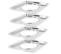 BUGUUYO 4pièces Lot De Bacs Égouttoirs Carrés Pour Gazinière Bac Récupérateur Huile Amovible Maintien Propre Plan De Cuisson Accessoires Brûleur Gaz Pratiques Et Légers