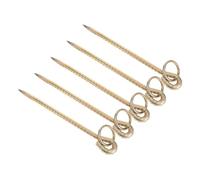 BUGUUYO 5 Pièces Piquet pour Laisse De Chien Encastré Fixation pour Chien Robuste Piquet Attache pour Lot de pour Chèvres Moutons Vaches Clous Fixation Au Sol Dorés pour Champs Élevage Et