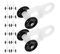 BUGUUYO 50 Roulettes de Rail de Rideau Plastique Silencieuses Nanobilles, Mini Galets Doubles Courbes, Patins Compacts pour Rails Étroits, Accessoires Coulissants pour Fenêtres et Portes,