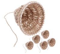 BUGUUYO 6 Pièces Boho Style Lampshades Hand-woven Rope Pendant Light Covers Vintage Nordic Hanging Lamp Shades For Home Ambient Lighting