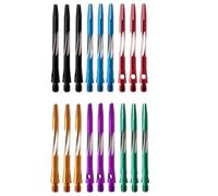 BUGUUYO 6 Pièces Set de Tiges de Fléchettes Alliage Aluminium avec Filetage Équilibré pour Jeu de Fléchettes Professionnel Surface Lisse pour Prise Confortable Couleurs Assorties Noir