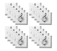 BUGUUYO 60 Pièces Serviettes à Cocktail Serviettes Jetables de Notes de Musique Papier Blanc Très Absorbant pour Desserts, Boissons, Décorations de Fête D'anniversaire et Post-concerts