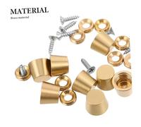 BUGUUYO 8 Pièces Brass Cutting Board Feet Conical Riser Wood Base Pads for Jewelry Boxes Display Trays Small Furniture Accessories