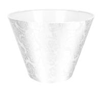 BUGUUYO Abat-jour Tissu Jacquard Brodé Fleur Décoratif pour Lampe de Bureau et Chevet Diffuse une Lumière Douce et Chaleureuse Protection Stable et Emballage Individuel Blanc