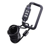 BUGUUYO Antivol Vélo à Code Chiffres avec Câble Auto-enrouleur Verrouillage Casque pour Vélo Vtt Moto et Scooter Noir
