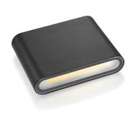 BUGUUYO Applique Murale LED Extérieure Aluminium Imperméable Noir Chaud Éclairage Mural Moderne pour Jardin Terrasse Entrée Design Fin Résistant Aux Intempéries